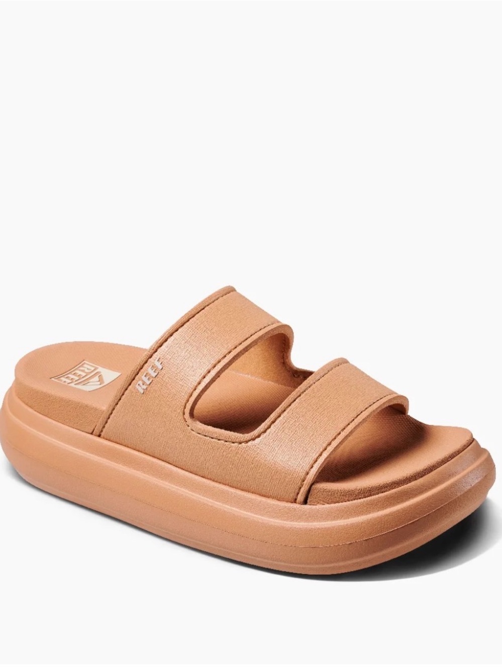 Reef Cushion Bondi 2 Bar Platform Slide Sandals Tan Women's Size 9